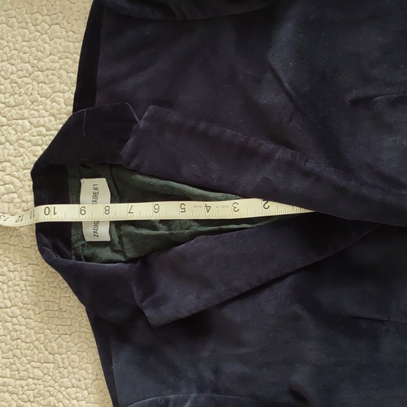 Maison Zadig & Voltaire #1 Size 36 Blue Velvet Blazer Jacket - Picture 12 of 16
